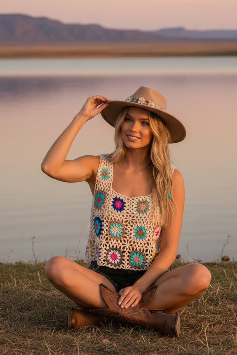 Multi Color Crochet Top