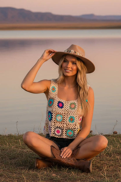 Multi Color Crochet Top