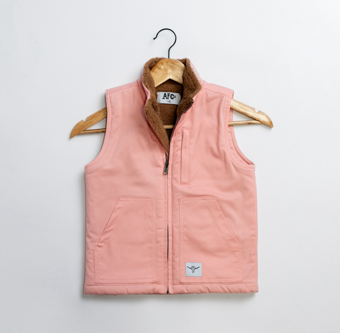 Western AFC Sherpa Lined Pink Vest - Toddler/Youth