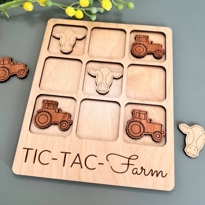 Farmer Gift - Tic-Tac-Toe Farm Game - Customizable