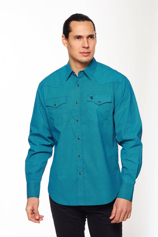 Men's Western Button-Down Shirts Regular Fit Printed Shirt