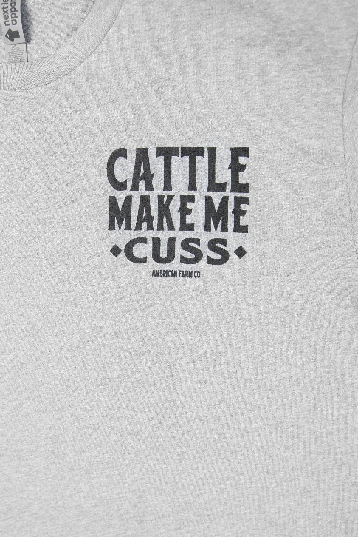 Western 'Cattle Make Me Cuss' Grey Graphic Tee
