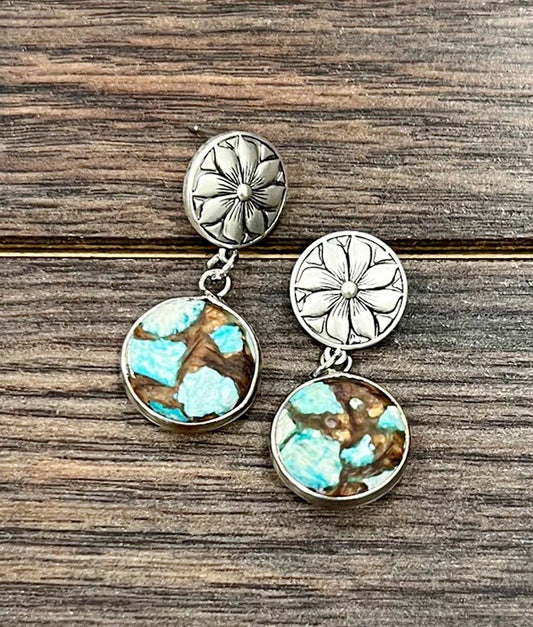 Round Gemstone Post Earrings