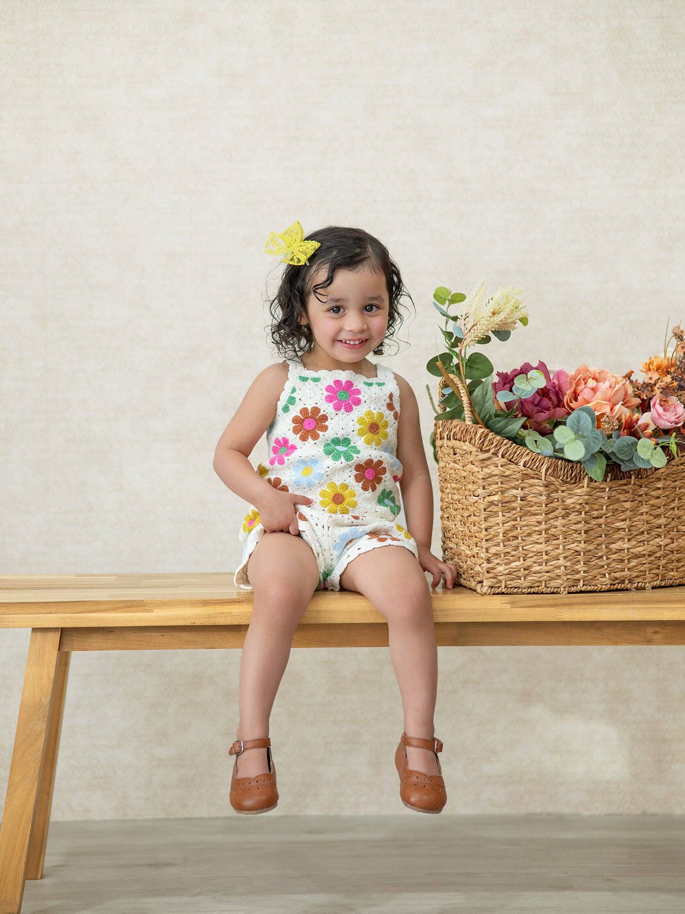 Crochet Floral Girl Set