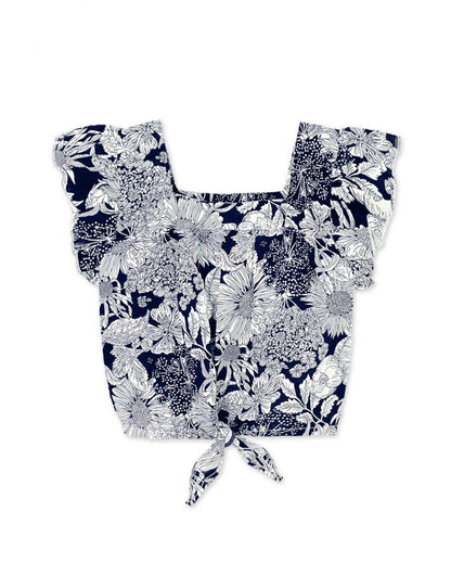 Sunflower Ruffle Sleeve & Tie-Front