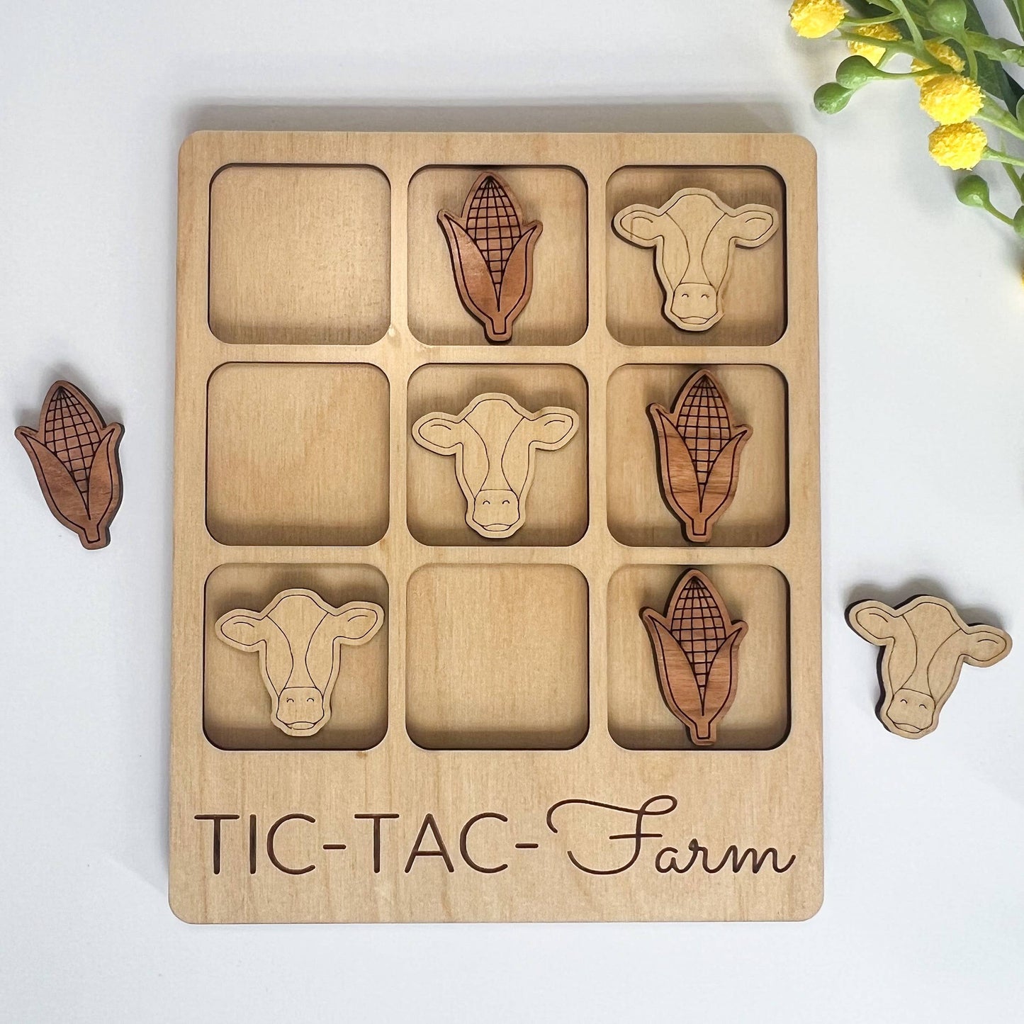 Farmer Gift - Tic-Tac-Toe Farm Game - Customizable