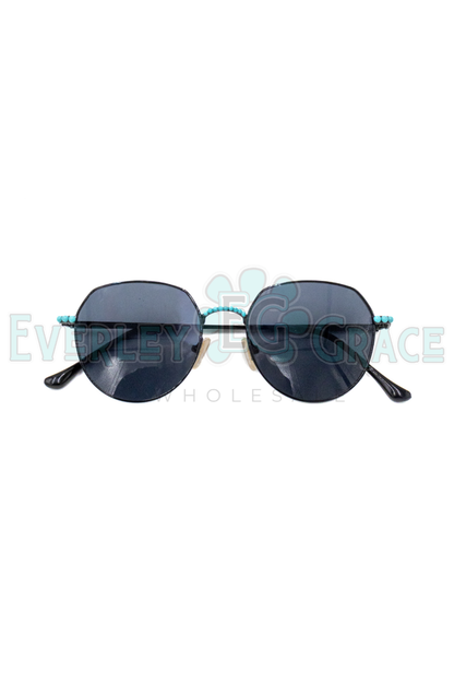OCTAGON TURQUOISE SUNGLASSES