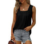 Ruched Square Neck Sleeveless High-Low Tank Top