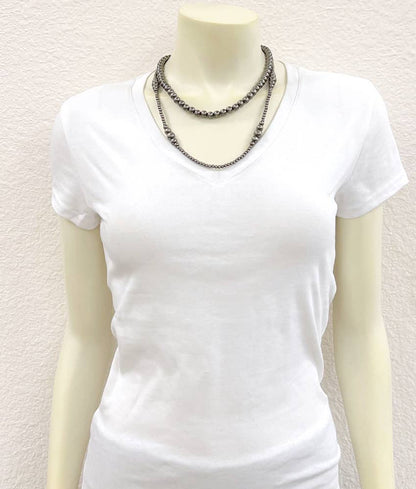 22" 2-strand Polish Navajo Bead Necklace