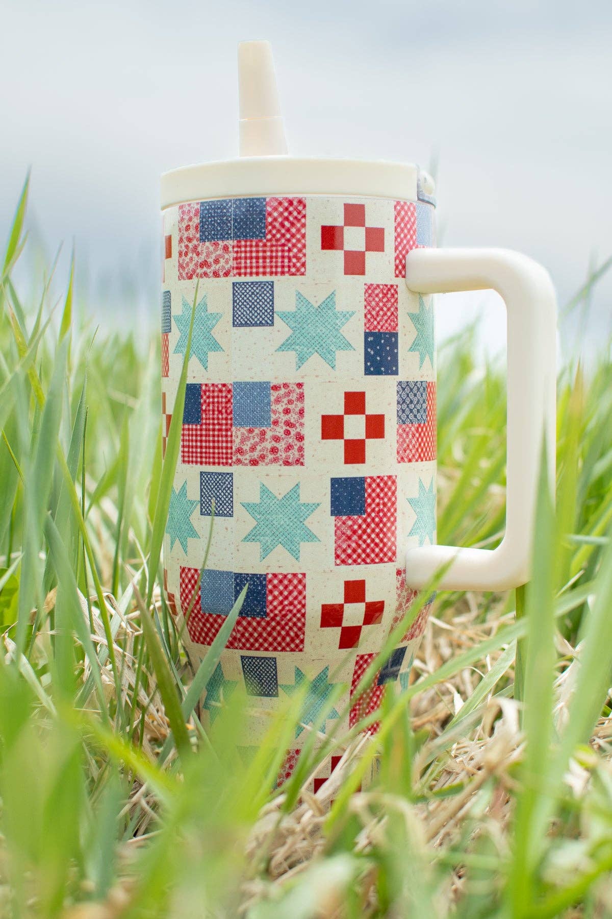 Patriotic Patchwork 40oz Water Tank Tumbler