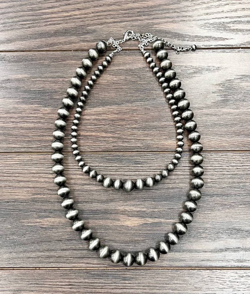 24" 2-strand Big Navajo Bead Necklace