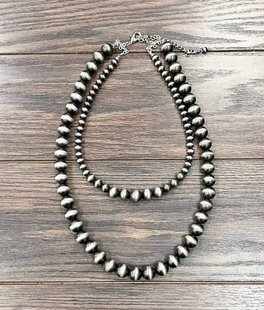 24" 2-strand Big Navajo Bead Necklace
