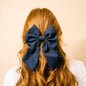 Classic Hair Bow-Navy