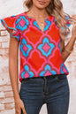 Floral Flutter Sleeve Blouse