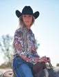 Pullover Button Up Colorful Paisley Stretch Jersey