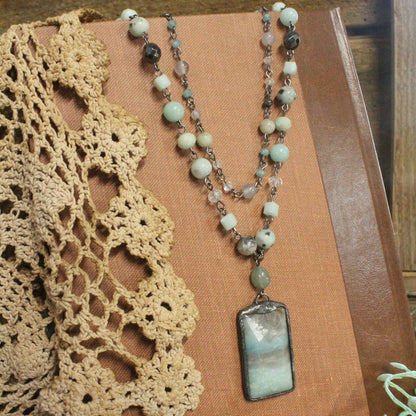 Just Beads Layered Mint Necklace