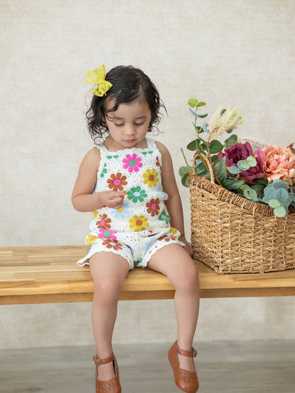 Crochet Floral Girl Set