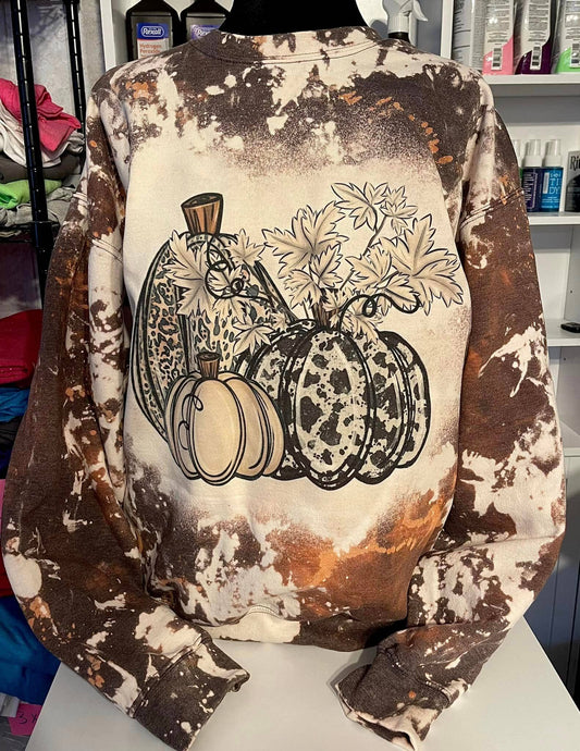 Thanksgiving fall pumkin cowhide sweatshirt