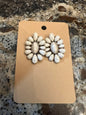 White Flower Stud Earrings