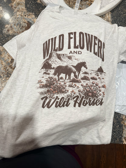 Wild Flowers and wild horses