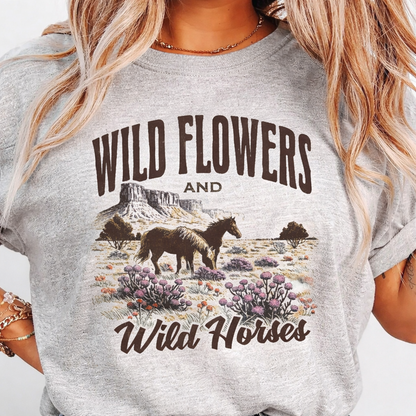 Wild Flowers and wild horses