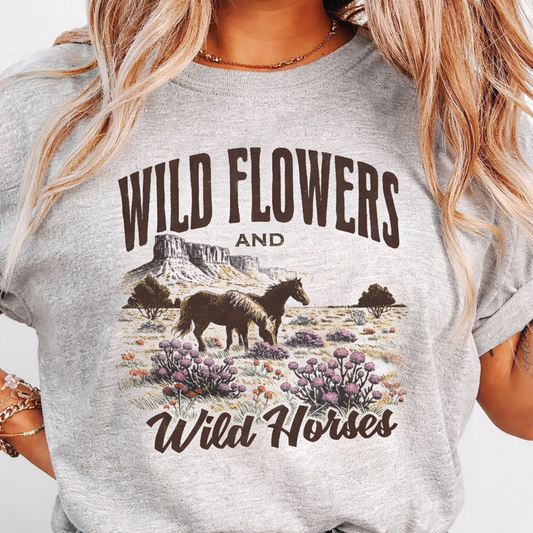 Wild Flowers and wild horses