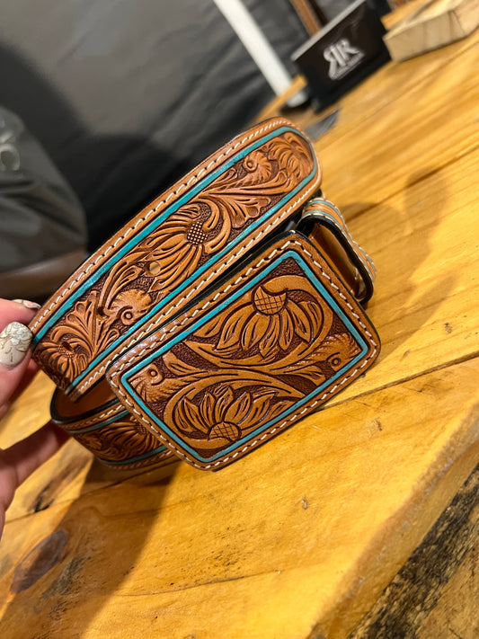 Tooled with a touch of turquoise belt