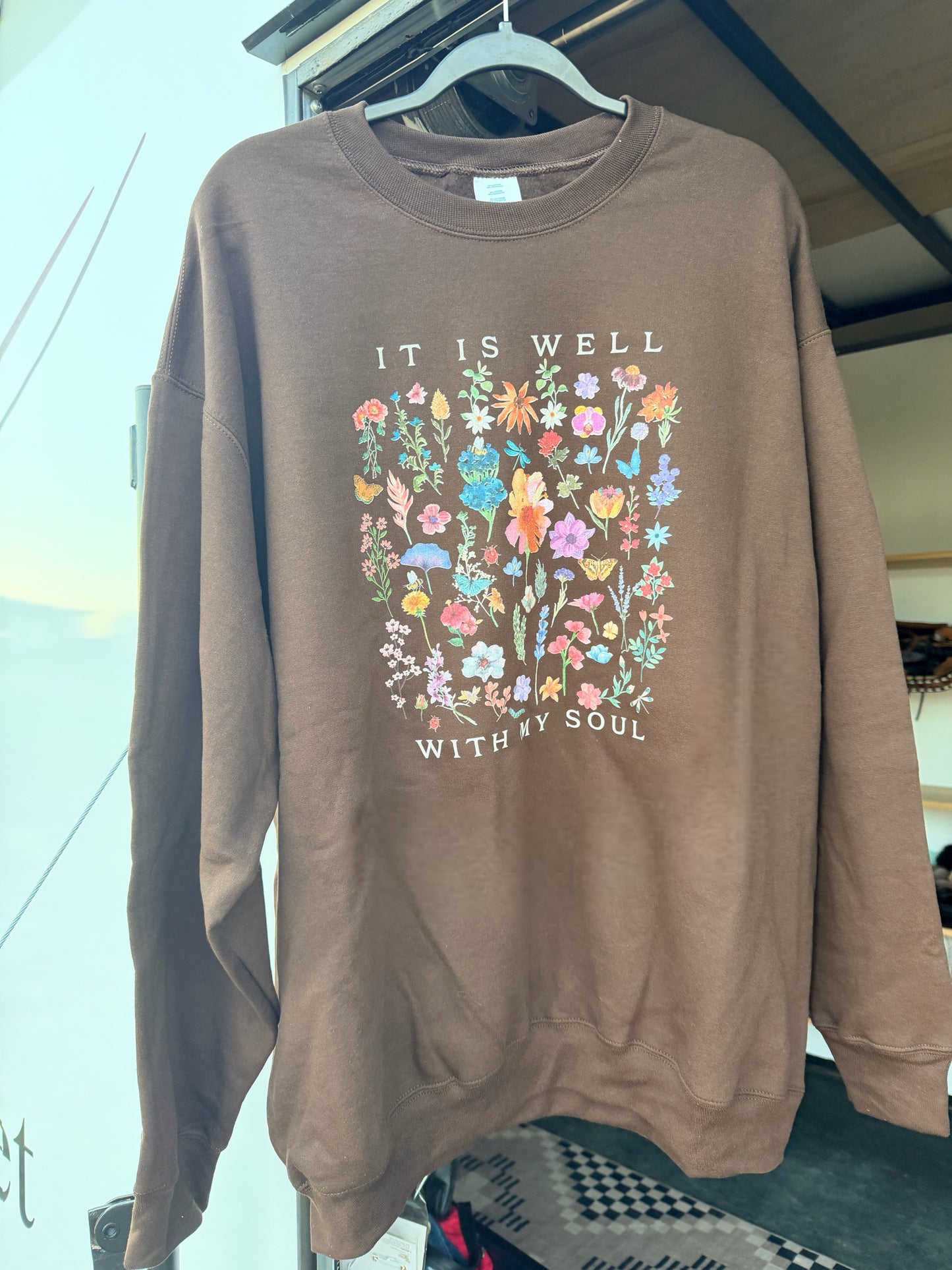 It Is Well With My Soul Floral Crew Sweatshirt