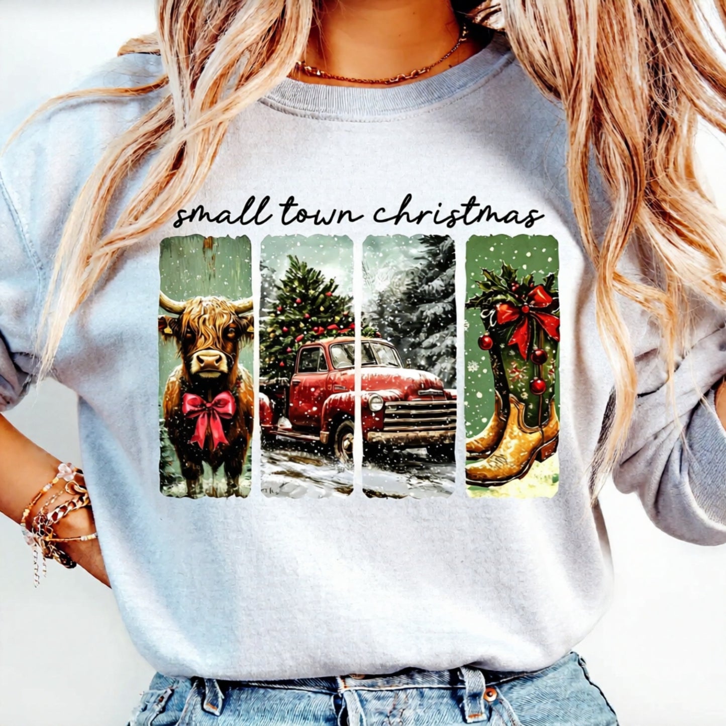 Small Town Christmas Vintage Crew Sweatshirt