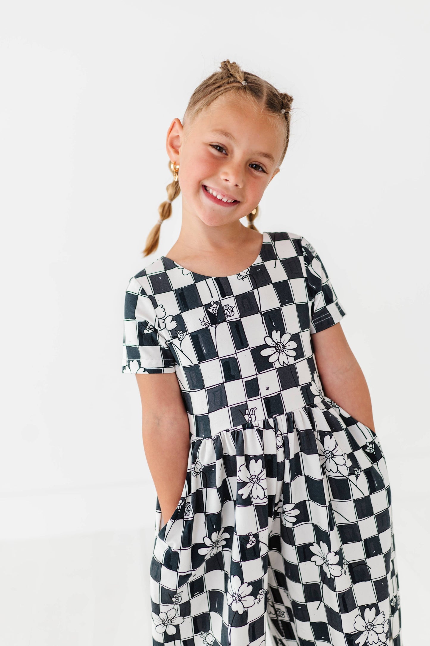 Floral Check Romper