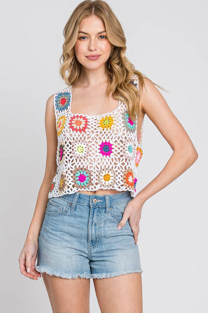 Multi Color Crochet Top