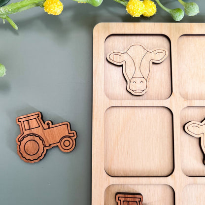 Farmer Gift - Tic-Tac-Toe Farm Game - Customizable