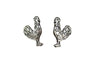 Western Etched Rooster Stud Earring