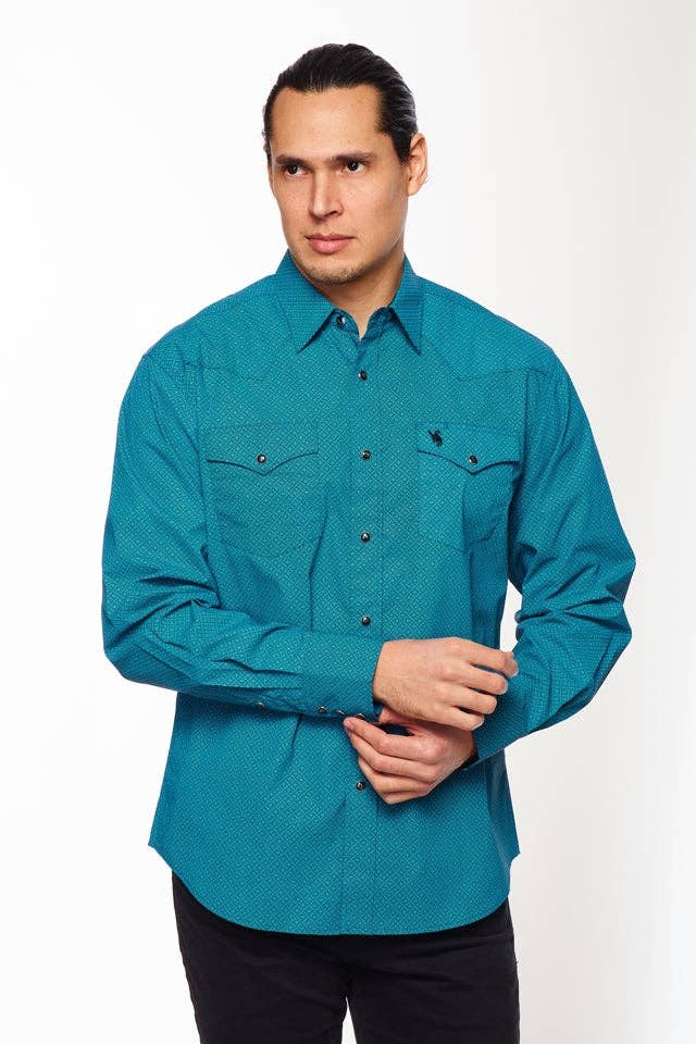 Men's Western Button-Down Shirts Regular Fit Printed Shirt