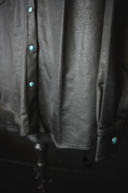 LEATHER LUX * MIDNIGHT button up