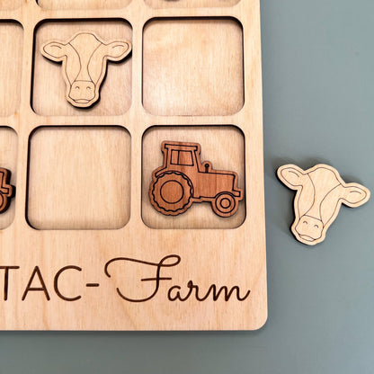 Farmer Gift - Tic-Tac-Toe Farm Game - Customizable