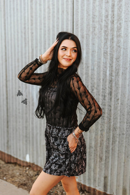 LARIAT LACE L/S *MIDNIGHT