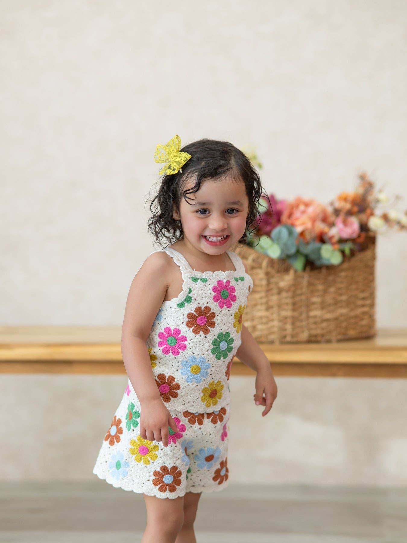 Crochet Floral Girl Set