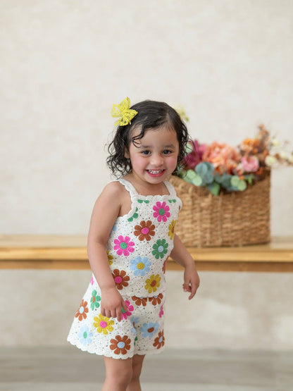 Crochet Floral Girl Set