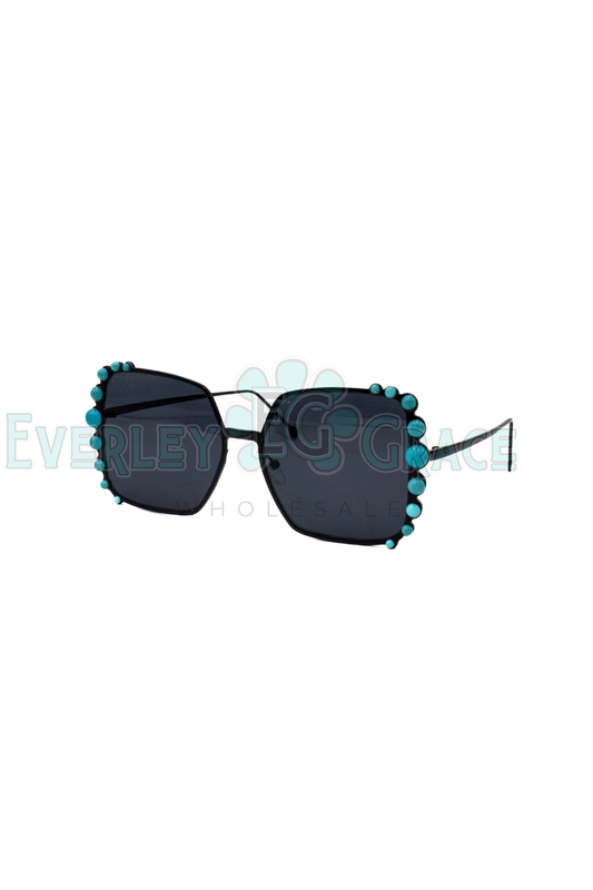 Turquoise Oversized SUNGLASSES
