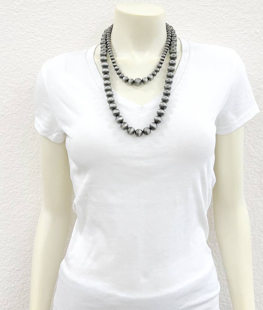 24" 2-strand Big Navajo Bead Necklace