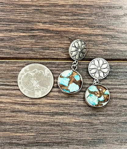 Round Gemstone Post Earrings