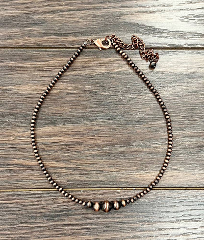 15" Copper Navajo Bead Necklace