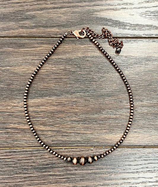 15" Copper Navajo Bead Necklace