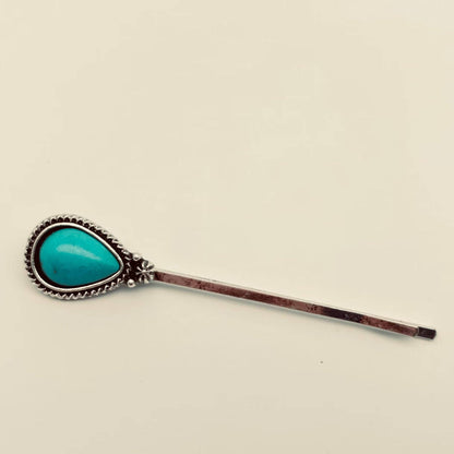 Western Style Vintage Turquoise Hairpin Hair Clip