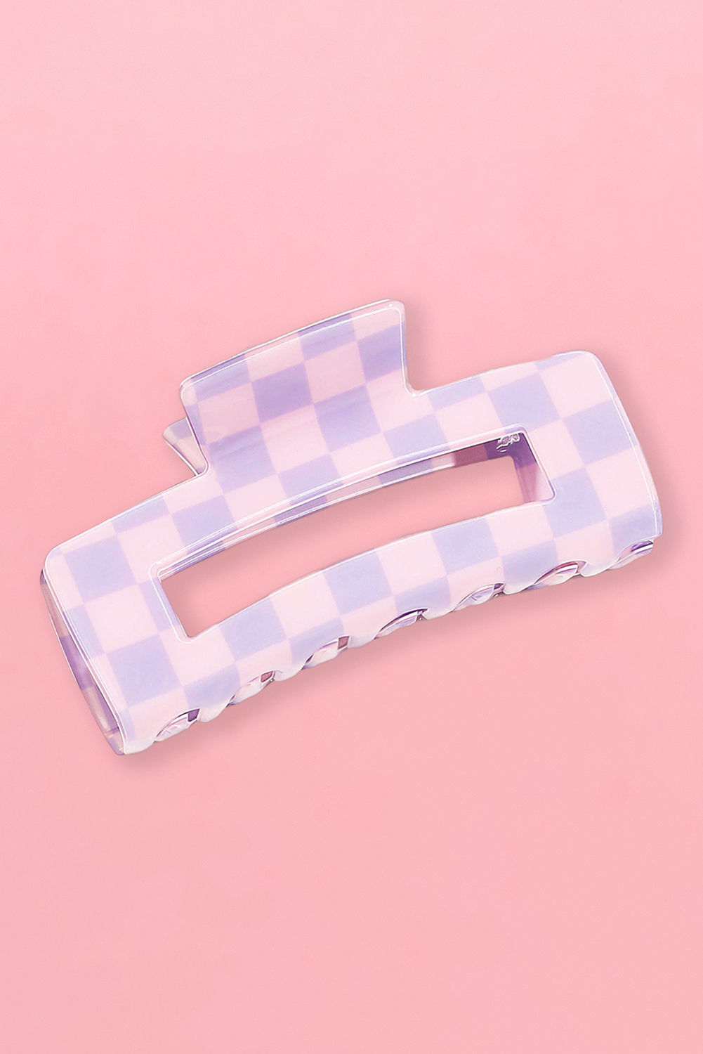 Checkered Print Hollow Out Hair Clip