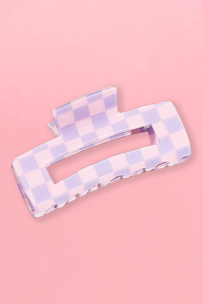 Checkered Print Hollow Out Hair Clip