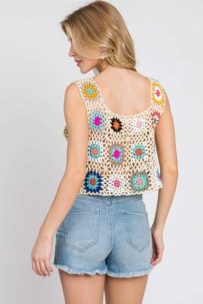 Multi Color Crochet Top