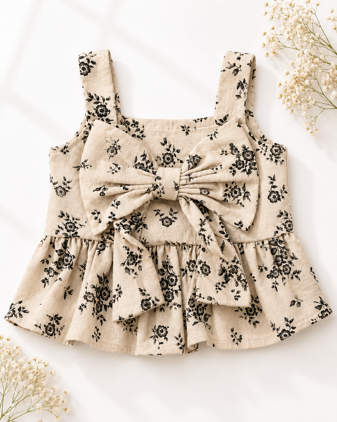 Tilly Bow Front Top - Sepia Garden
