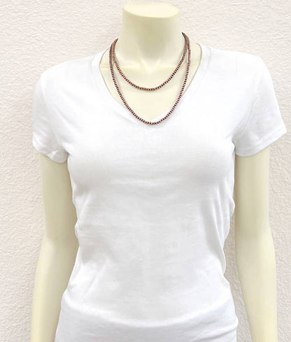 20" 2-strand 4mm Copper Navajo Bead Necklace